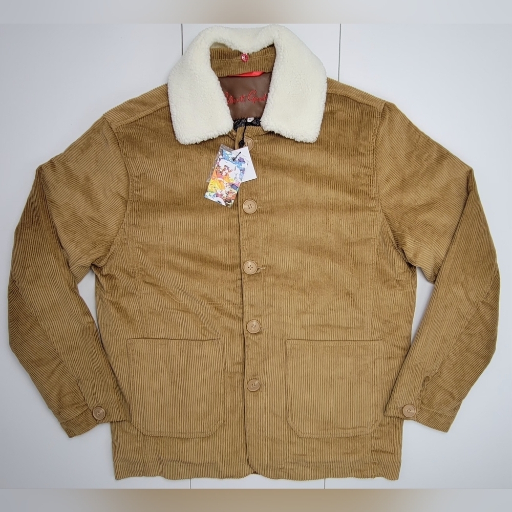 Robert Graham Brown Corduroy Jacket Barn Chore Coat Removable Collar Medium New